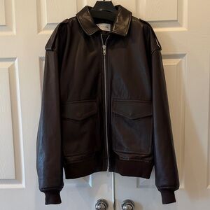The Frankie shop – viper leather jacket, dark plum XS